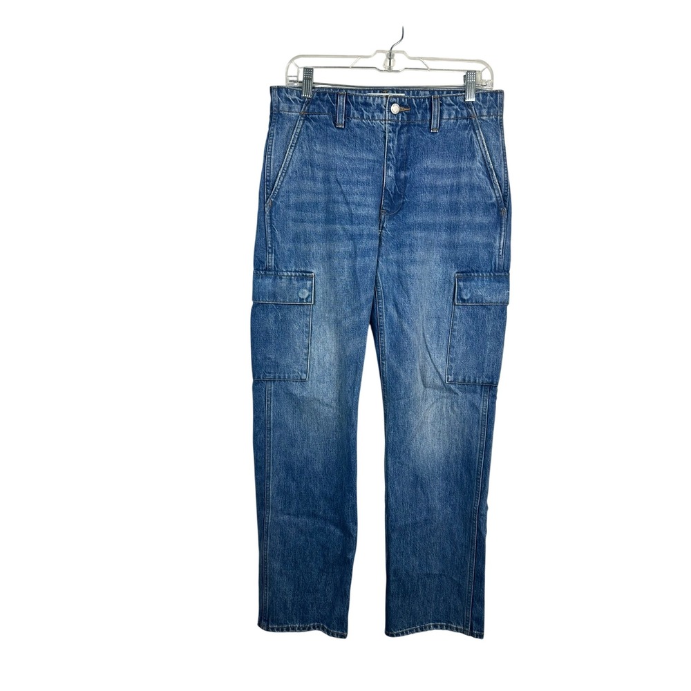 Denim Forum Cargo Jeans Womens 27 Blue Excellent 90s Edie Lo-Rise Organic Cotton